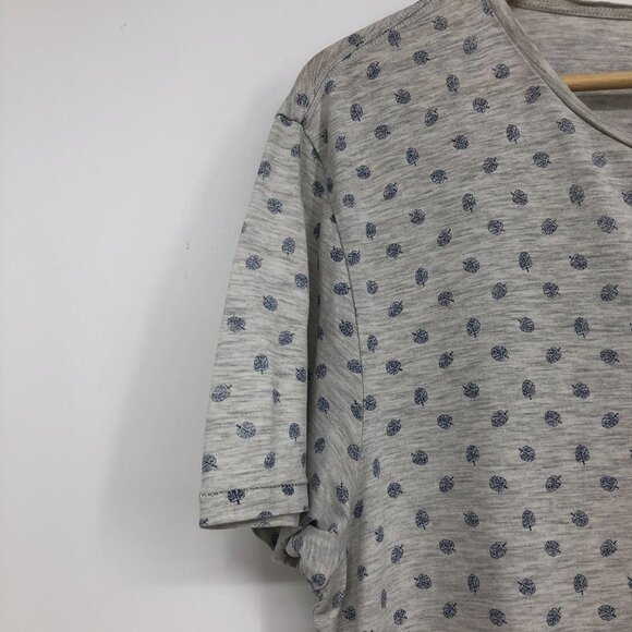 Scotch and Soda light grey palm leaf novelty all over print scoop neck T-shirt M - Picture 9 of 12